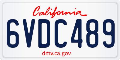 CA license plate 6VDC489