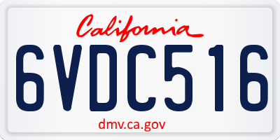 CA license plate 6VDC516