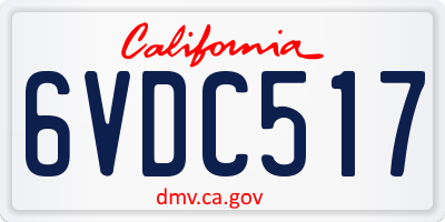 CA license plate 6VDC517
