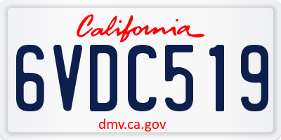 CA license plate 6VDC519