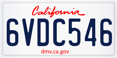 CA license plate 6VDC546