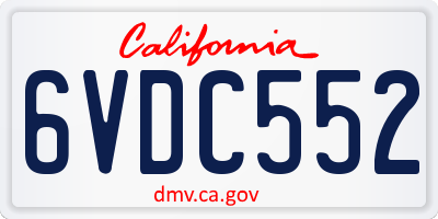 CA license plate 6VDC552