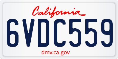 CA license plate 6VDC559