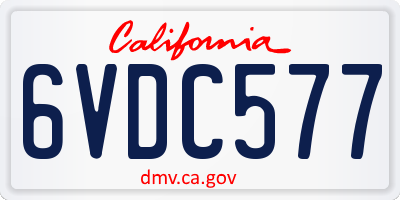CA license plate 6VDC577