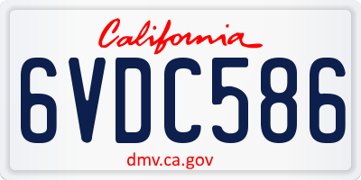 CA license plate 6VDC586