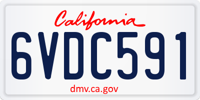 CA license plate 6VDC591