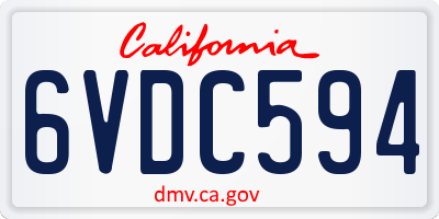CA license plate 6VDC594
