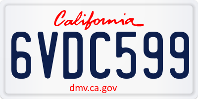 CA license plate 6VDC599