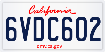 CA license plate 6VDC602