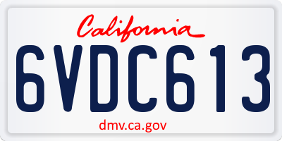 CA license plate 6VDC613