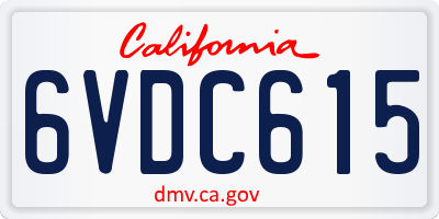 CA license plate 6VDC615