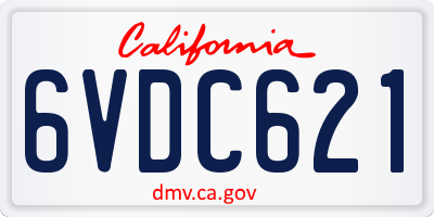 CA license plate 6VDC621