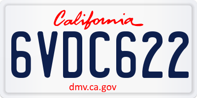 CA license plate 6VDC622