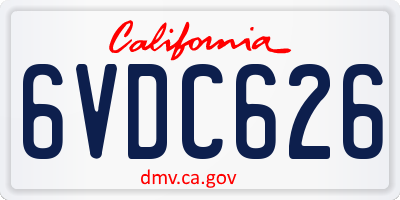 CA license plate 6VDC626