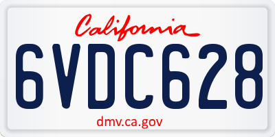 CA license plate 6VDC628