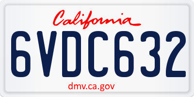 CA license plate 6VDC632