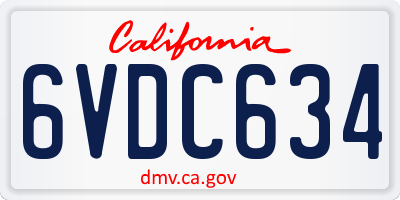 CA license plate 6VDC634