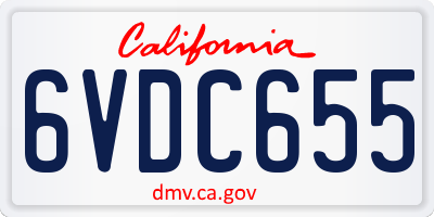 CA license plate 6VDC655