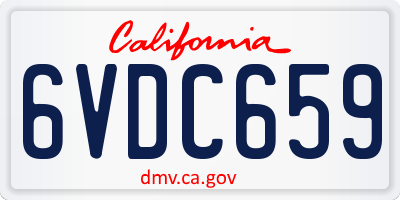 CA license plate 6VDC659