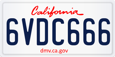 CA license plate 6VDC666
