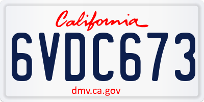 CA license plate 6VDC673