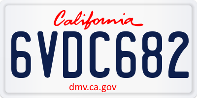 CA license plate 6VDC682