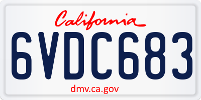CA license plate 6VDC683