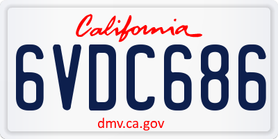 CA license plate 6VDC686