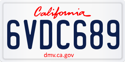 CA license plate 6VDC689