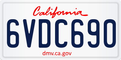 CA license plate 6VDC690