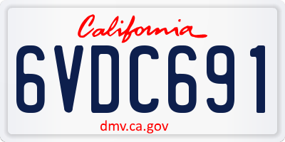 CA license plate 6VDC691