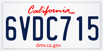 CA license plate 6VDC715