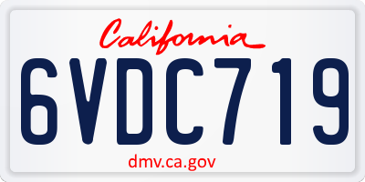 CA license plate 6VDC719