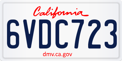 CA license plate 6VDC723