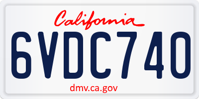 CA license plate 6VDC740