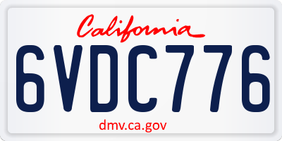 CA license plate 6VDC776
