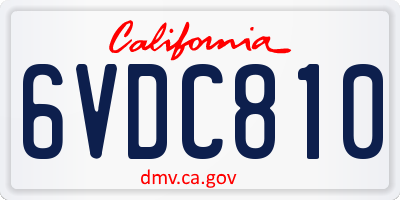 CA license plate 6VDC810