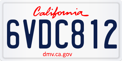 CA license plate 6VDC812