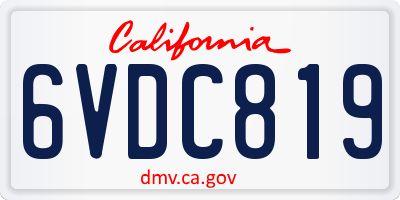 CA license plate 6VDC819