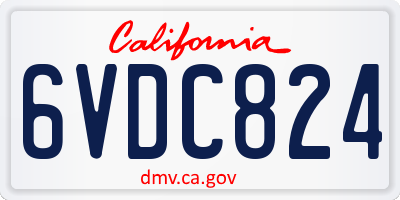 CA license plate 6VDC824