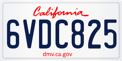 CA license plate 6VDC825