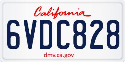 CA license plate 6VDC828