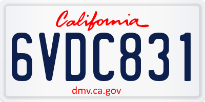 CA license plate 6VDC831