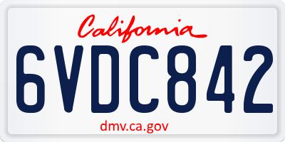 CA license plate 6VDC842