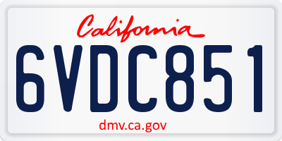 CA license plate 6VDC851