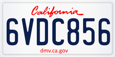 CA license plate 6VDC856