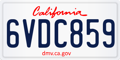 CA license plate 6VDC859