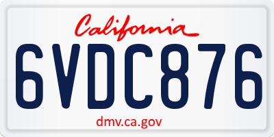 CA license plate 6VDC876