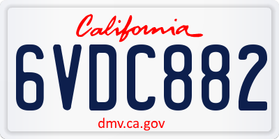 CA license plate 6VDC882
