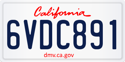 CA license plate 6VDC891